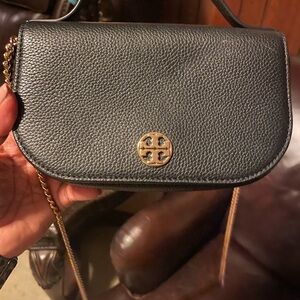 Tory Burch Black Pebbled Leather Crossbody